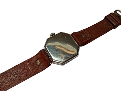 Lot 11 - First World War period silver trench wristwatch