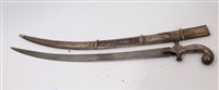 Lot 814 - 20th century Arab Saif sword with Silverer...