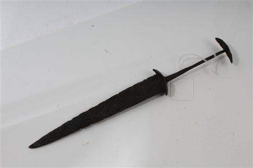 Lot 816 - Medieval ballock dagger in excavated condition,...