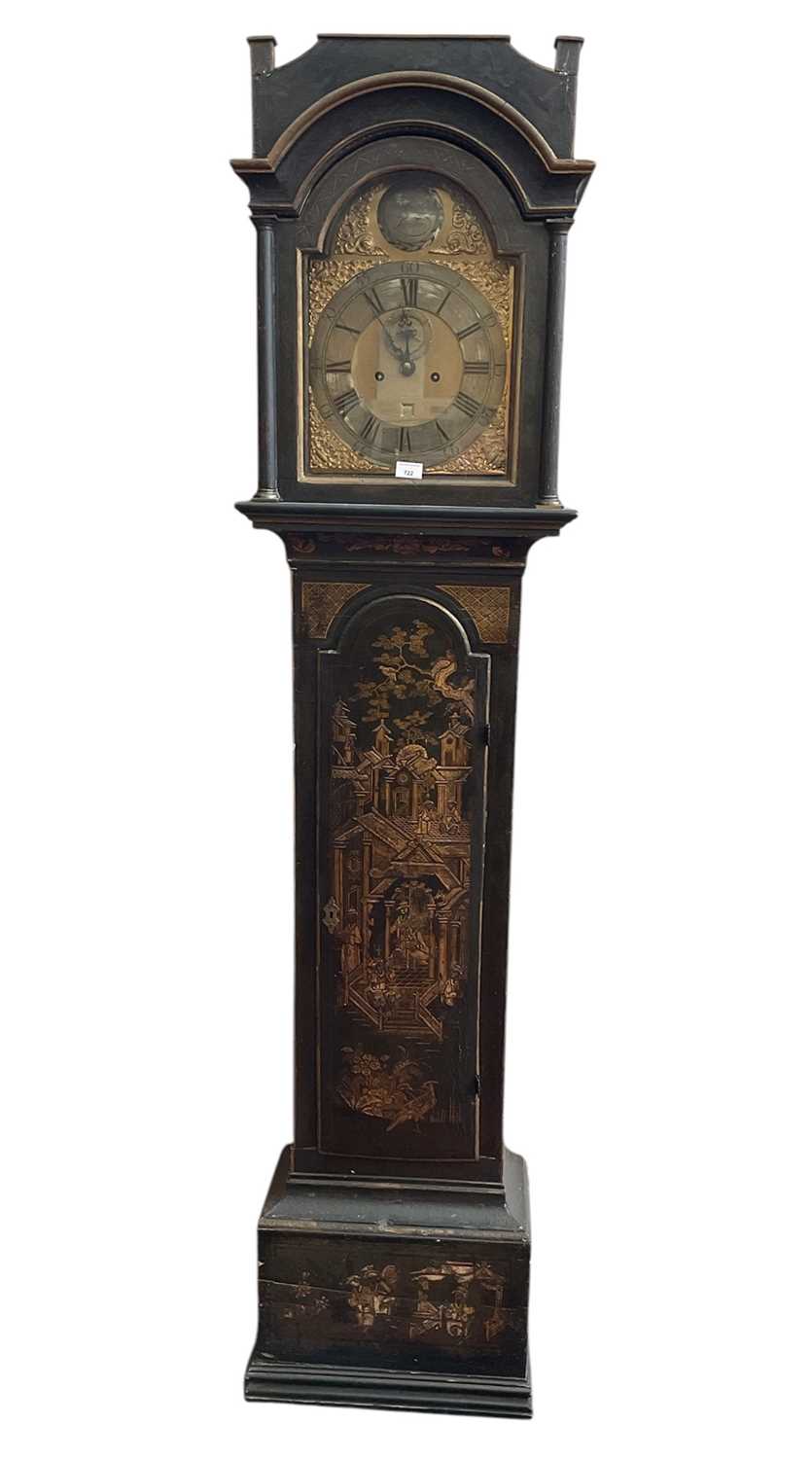 Lot 722 - 18th century Chinoiserie lacquered longcase clock by Henry Cooley, London