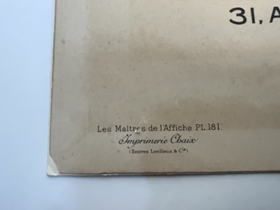 Lot 304 - Les Maîtres de L'Affiche Imprimerie Chaix 1890-1900, six coloured lithograph plates, with blind stamps, laid on card