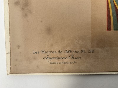 Lot 304 - Les Maîtres de L'Affiche Imprimerie Chaix 1890-1900, six coloured lithograph plates, with blind stamps, laid on card