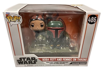 Lot 286 - Star Wars Funko Pops Boda fett & Fennec on Throne No.486 & C-3PO No.559, both boxed (2)