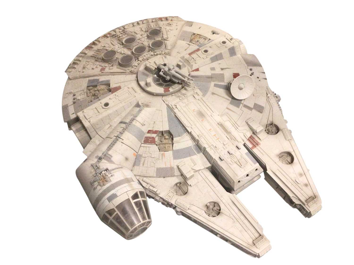 Lot 312 - Star Wars Large scale constructed Millenium Falcon, with sound effects and base stands (1)
