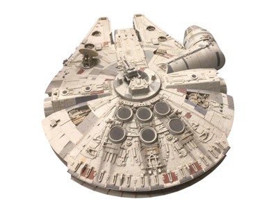 Lot 312 - Star Wars Large scale constructed Millenium Falcon, with sound effects and base stands (1)