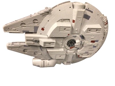 Lot 312 - Star Wars Large scale constructed Millenium Falcon, with sound effects and base stands (1)