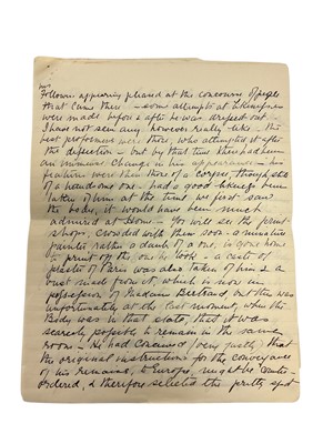 Lot 75 - The death of Napoleon Bonaparte, 5th May 1821 on St. Helena, historically important first hand detailed written account of Napoleon's death and the subsequent events following it in the form of t...