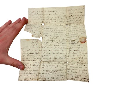 Lot 75 - The death of Napoleon Bonaparte, 5th May 1821 on St. Helena, historically important first hand detailed written account of Napoleon's death and the subsequent events following it in the form of t...