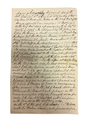 Lot 75 - The death of Napoleon Bonaparte, 5th May 1821 on St. Helena, historically important first hand detailed written account of Napoleon's death and the subsequent events following it in the form of t...