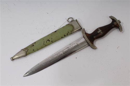 Lot 835 - Nazi SA mans dagger with regulation hilt,...