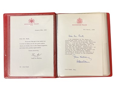 Lot 141 - Collection of 1980s -1990s Royal letters - red folder and black folder