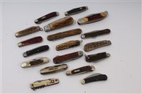 Lot 838 - Eighteen vintage antler-handled lock knives...