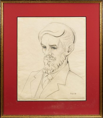 Lot 772 - Edmond Xavier Kapp (1890-1978) charcoal portrait, D. H. Lawrence (1885-1930), signed, dated '23 and inscribed, in glazed gilt frame Provenance: The collection of the late Christopher Mil...