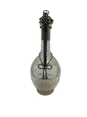 Lot 252 - Victorian silver and cut glass claret jug