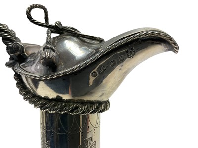 Lot 252 - Victorian silver and cut glass claret jug