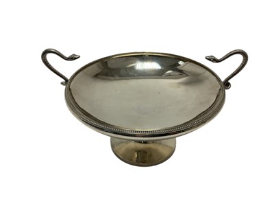 Lot 253 - Etruscan revival silver tazza with snake handles