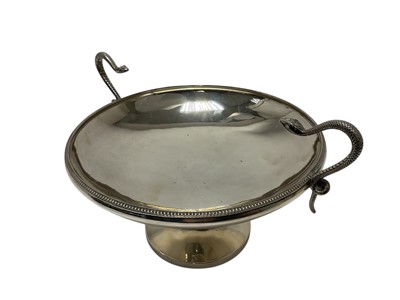 Lot 253 - Etruscan revival silver tazza with snake handles