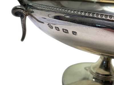 Lot 253 - Etruscan revival silver tazza with snake handles