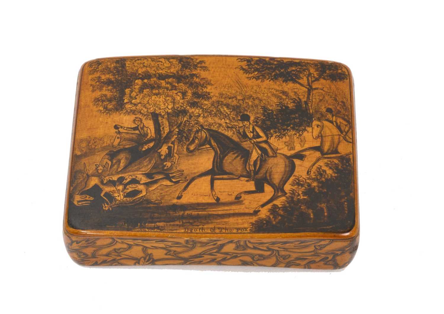 Lot 810 - Early 19th century sycamore and pen work box