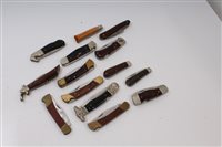 Lot 840 - Fourteen vintage lock knives - including...