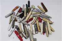 Lot 841 - Sixty-two vintage penknives and fruit knives