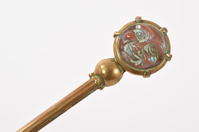 Lot 780 - 19th century brass and mother of pearl caviar serving spoon