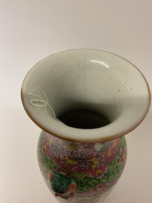 Lot 7 - Pair of 19th century Chinese famille rose vases