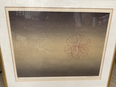 Lot 200 - Derrick Greaves (1927-2002) etching - flowers