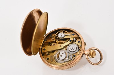 Lot 715 - 19th century Swiss gold cased fob watch