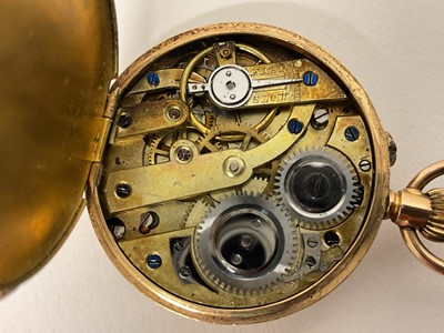 Lot 715 - 19th century Swiss gold cased fob watch
