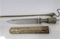 Lot 858 - 19th century Tibetan dagger with embossed...