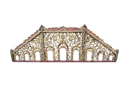 Lot 1566 - Pair of antique Chinese carved and gilt wood screen mounts