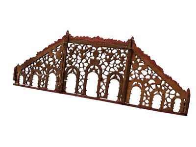 Lot 1566 - Pair of antique Chinese carved and gilt wood screen mounts