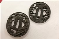 Lot 862 - 17th / 18th century Japanese iron tsuba with...