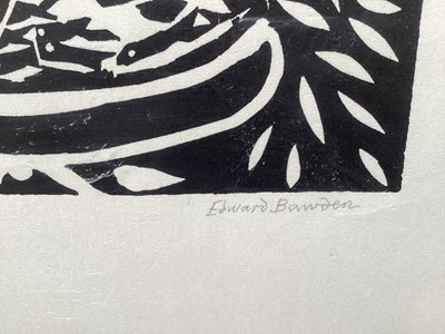 Lot 1273 - *Edward Bawden (1903-1989) signed limited edition linocut - Jonah's Whale, 87/100, 49cm x 69cm, framed