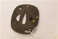 Lot 863 - 18th / 19th century Japanese iron tsuba inlaid...