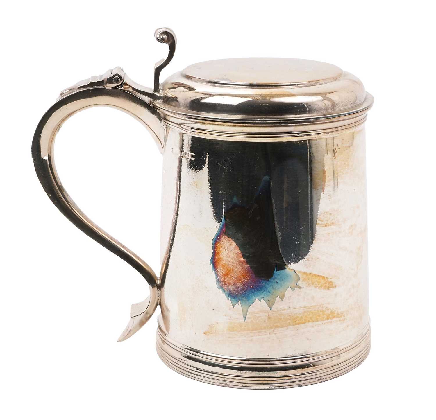 Lot 255 - Silver covered tankard