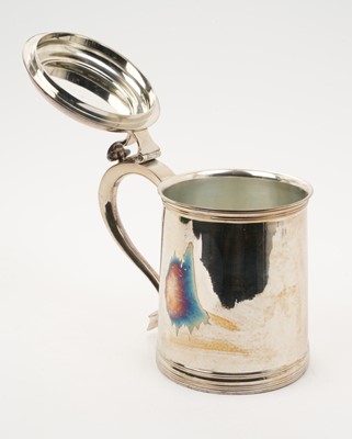 Lot 255 - Silver covered tankard