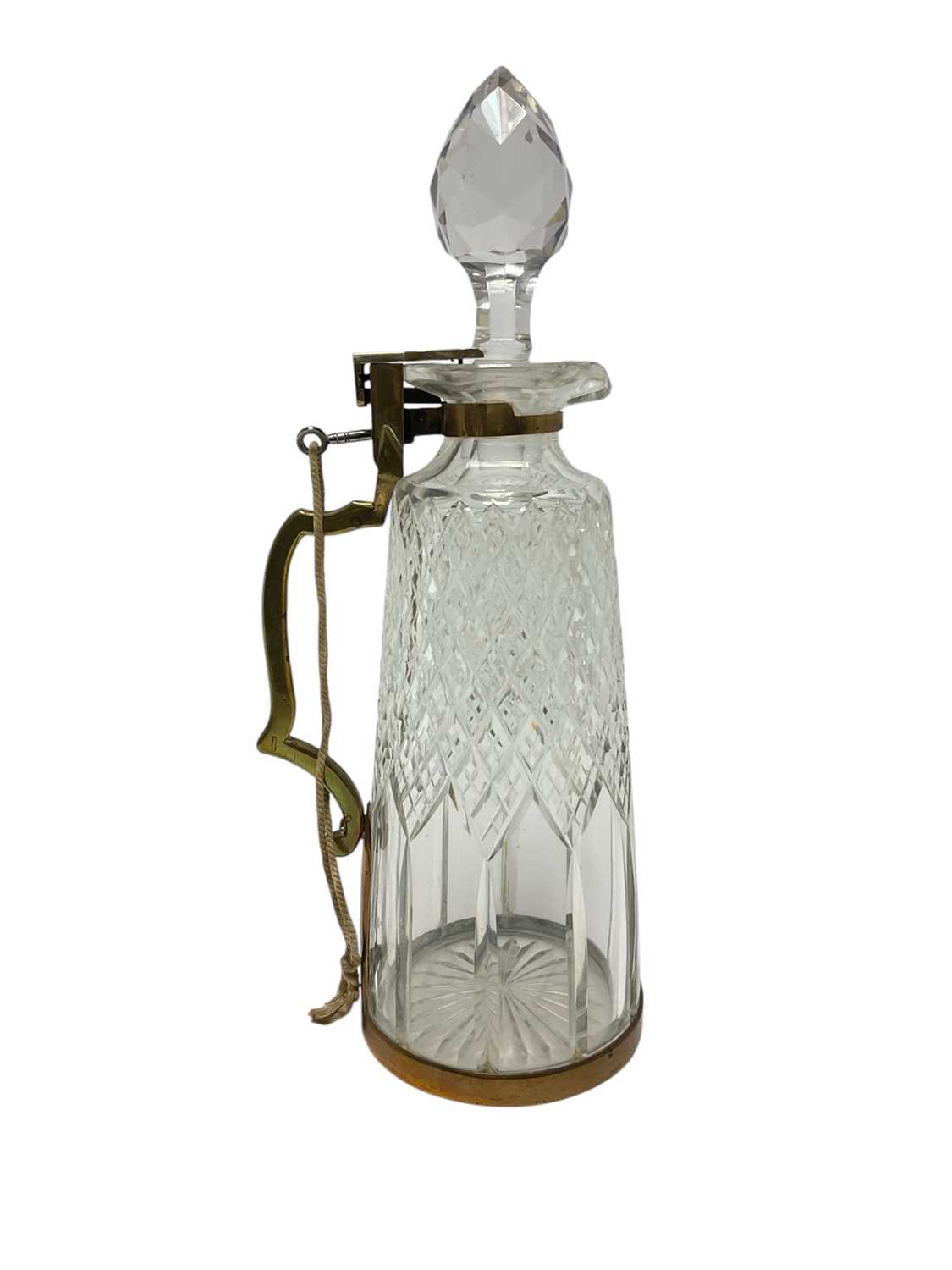 Lot 261 - Patent cut glass whisky decanter with lock