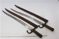 Lot 868 - Two French 1866 pattern Chassepot bayonets...