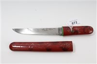 Lot 872 - Early 20th century Japanese tanto dagger - the...