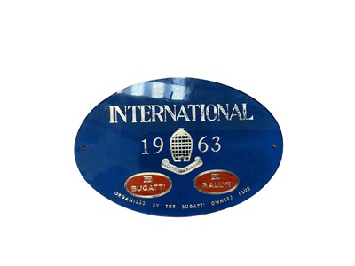 Lot 10 - Bugatti interest- 1963 Bugatti Owners Club Prescott hill climb plaque and programme (2).