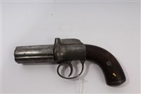 Lot 906 - Victorian percussion pepper-box revolver with...