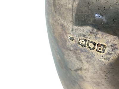 Lot 262 - Pair Victorian silver vases raised on three splayed feet