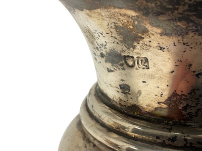 Lot 262 - Pair Victorian silver vases raised on three splayed feet