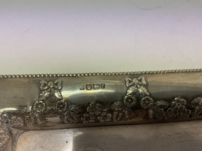 Lot 296 - Late Victorian silver inkwell desk stand