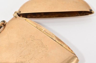Lot 478 - Edwardian 9ct gold vesta case (Chester 1905)