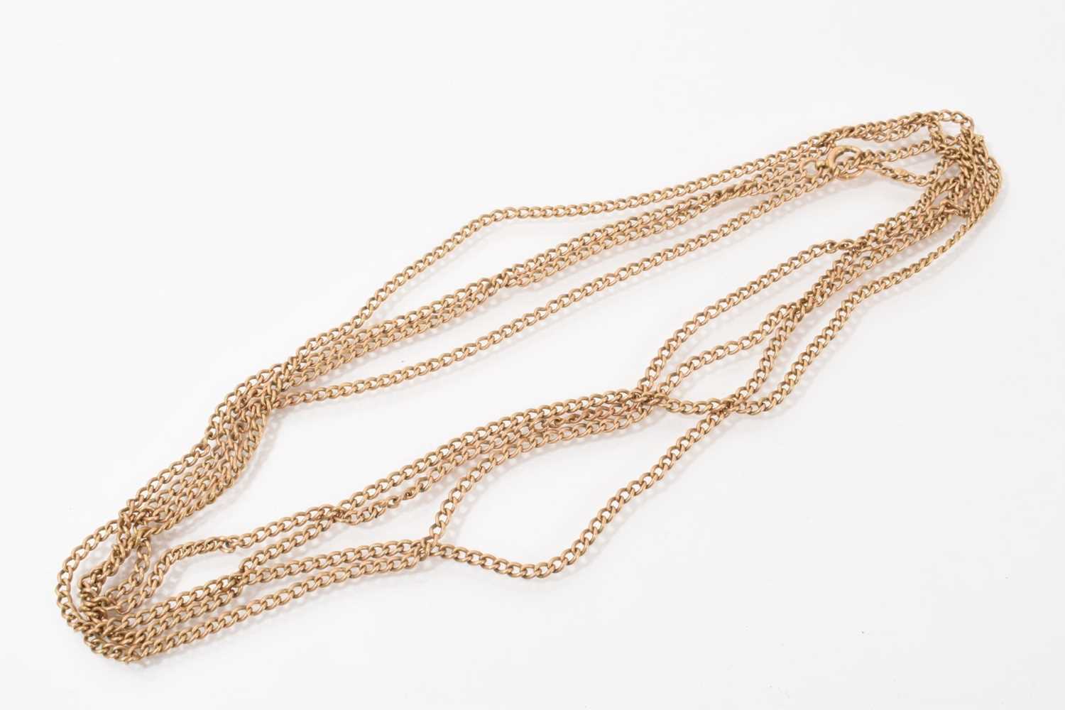 Lot 484 - Victorian gold curb link guard chain