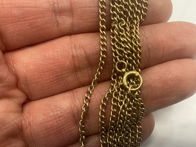 Lot 484 - Victorian gold curb link guard chain