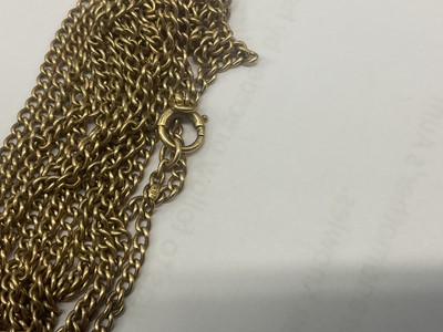 Lot 484 - Victorian gold curb link guard chain
